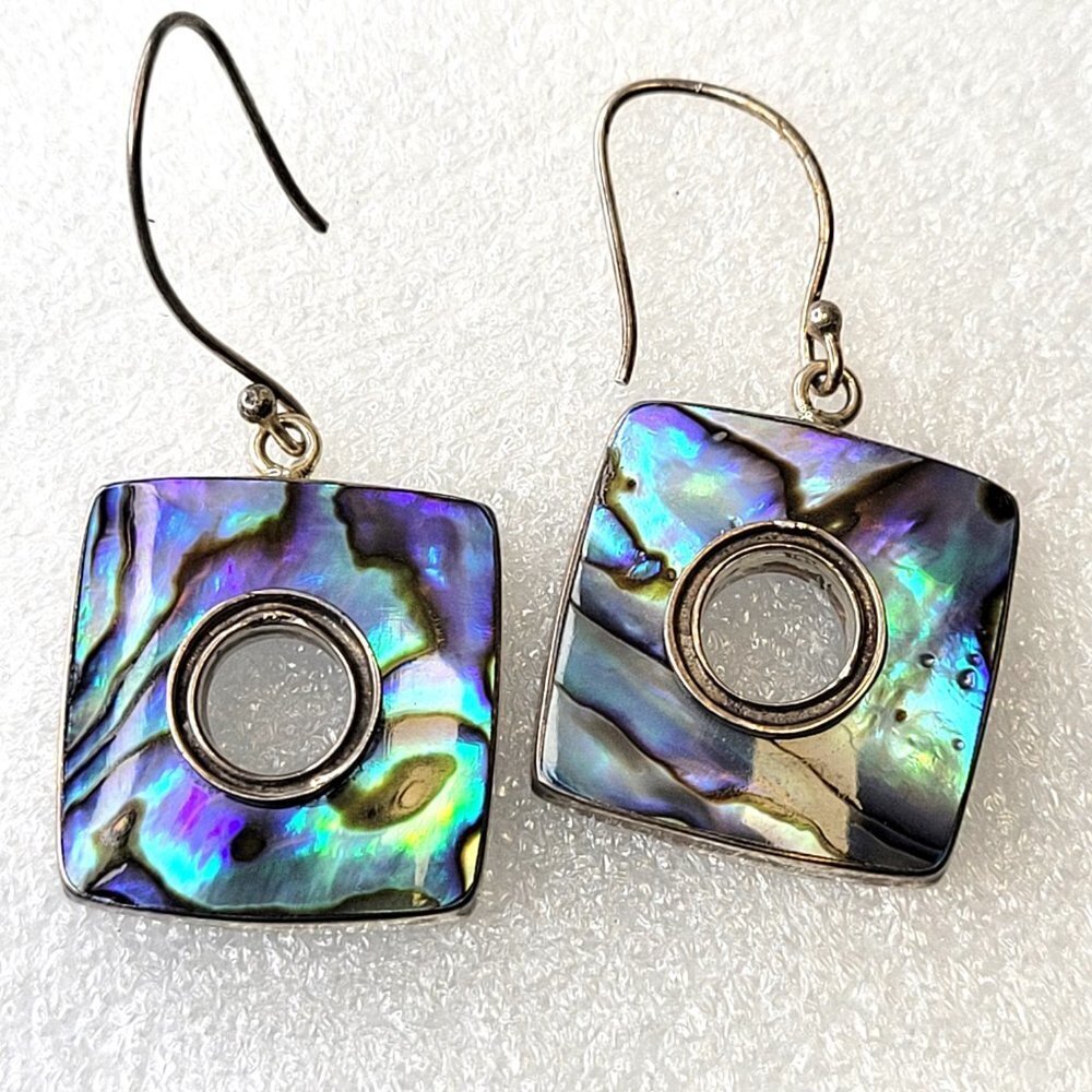 Square Abalone Shell Earrings